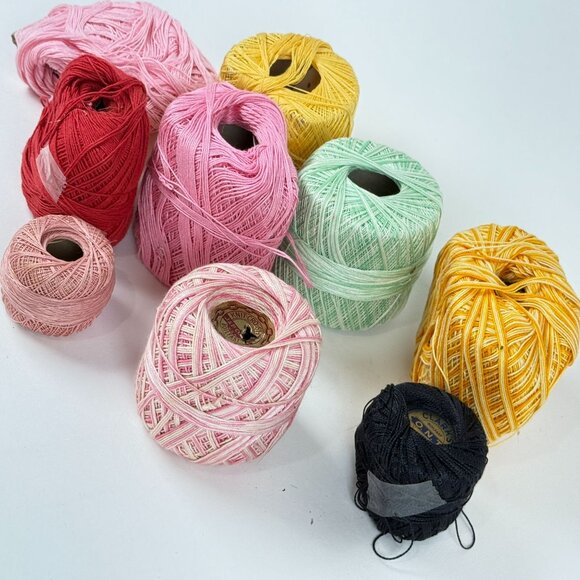 J&P Coats Knit Embroidery Crochet Thread Lot of 9 Multicolored Cotton Used Condi - Picture 8 of 8